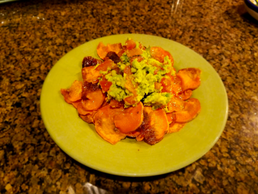 Sweet Potato Chips with Guacamole